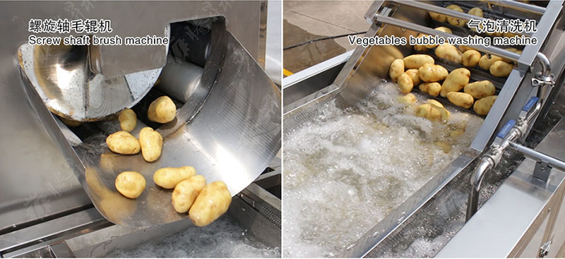 Potato processing production line