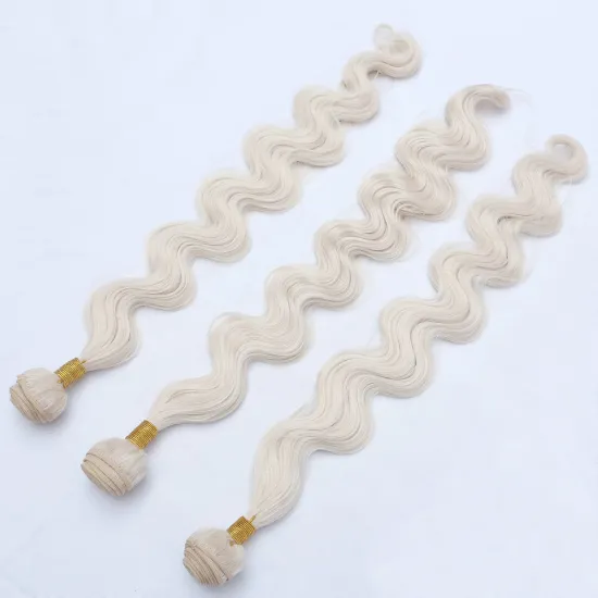 Adorable Soft Premium Heat Resistant Fiber 613 Blonde Hair Weave For White Women,Naked Body Wave Long Hair Bundles 100g 30 Inch