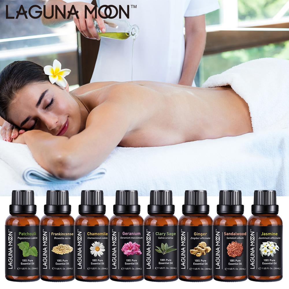 Lagunamoon 30ML 1OZ Pure Essential Oils Tea Tree Thyme Vanilla Vetiver Ylang Massage Humidifier Oil Essential Ship From US