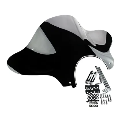 Modified Universal Windscreen for Cruiser Motorcycles with Mounting Kit