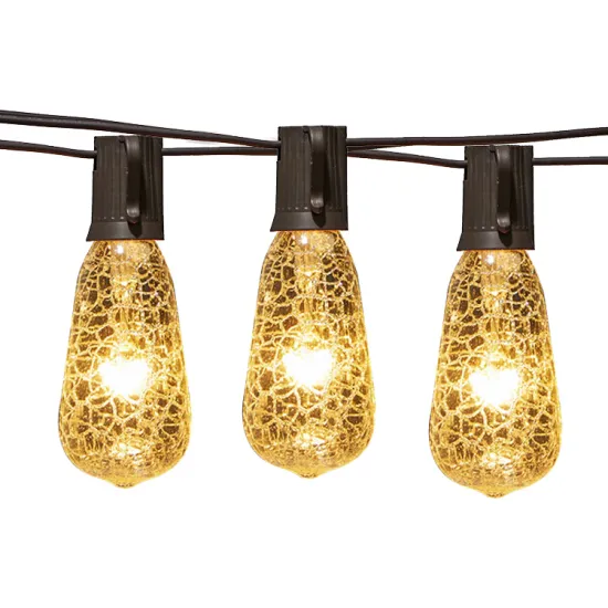 Silver Crackled ST40 Incandescent String Light