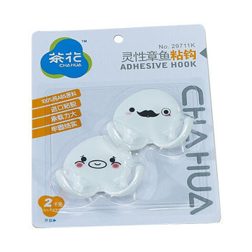 Plastic Adhesive Wall Hooks Set, Octopus Shape, Individual Size 6.4*6.2*2.2cm