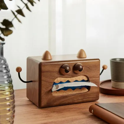 Walnut cartoon tissue box