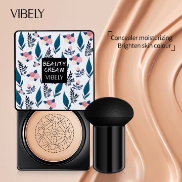 Mushroom Air Cushion Foundation: Full Coverage Moisturizing BB Cream Whitening Concealer Waterproof