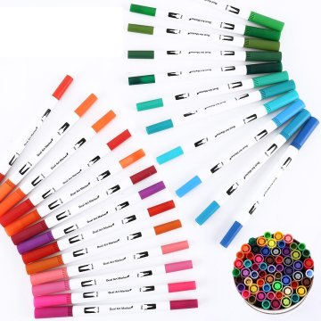 60 packfarbene Dual -Tipp -Fineliner -Marker zum Zeichnen und Aquarellkunst