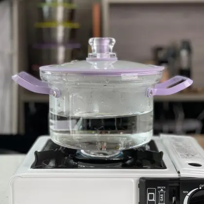 18cm Transparent Clear Pyrex Glass Cooking Pot