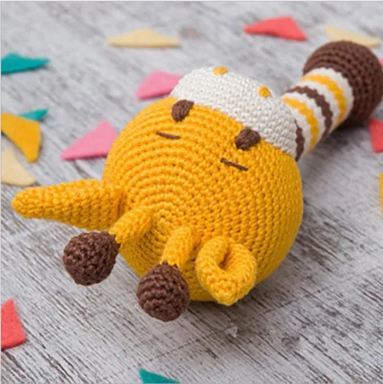 INS hot sale baby carriage baby room hand-woven rattle toy children elk shape vocal rattle doll