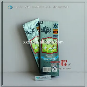 Hot!plastic coffee bag with tin tie and one-way valve