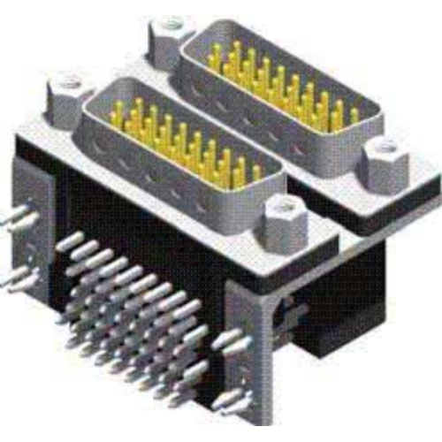 Stacked Dual Port D-SUB med hög densitet