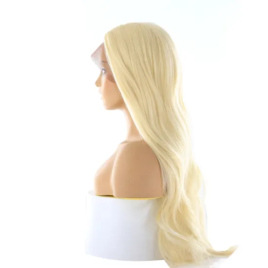 X-TRESS wholesale long body wave blonde color 613# middle part lace wig synthetic hair lace frontal wigs for black women