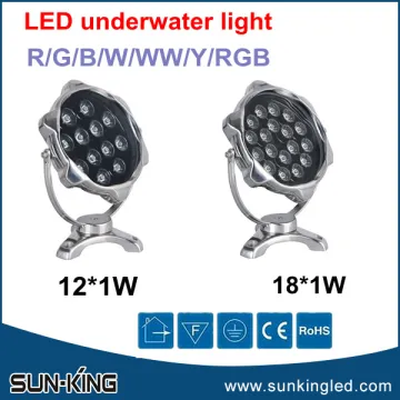 energy saving high efficiency 18x1W led underwater outdoor lighting, RGB led DMX fountain lamp 18W
