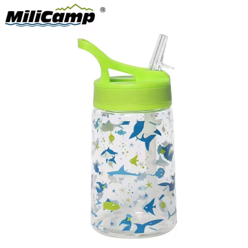 Cute BPA-Free Plastic Children's Water Bottles with Straw - 350ml Wholesale