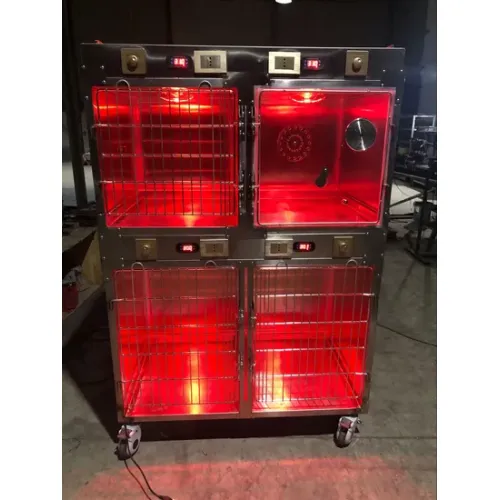 Stainless Steel Pet Cage for Veterinary Use