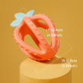 Mainan Teether Bayi Strawberry 3D Silicone
