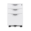 3 Drawer White Under Desk Mobile File Cabinet