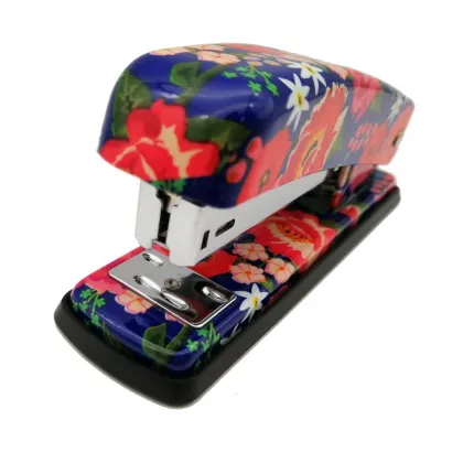 Floral Printed Metal Stapler - New Office Stationery with Manual Printing