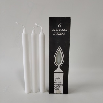 Black boxed white stick candle 6pcs candles