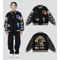 Skull Embroidered Baseball Jacket