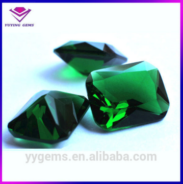 Octagon Shape Synthetic Glass Loose Fake Emerald Green Gemstones