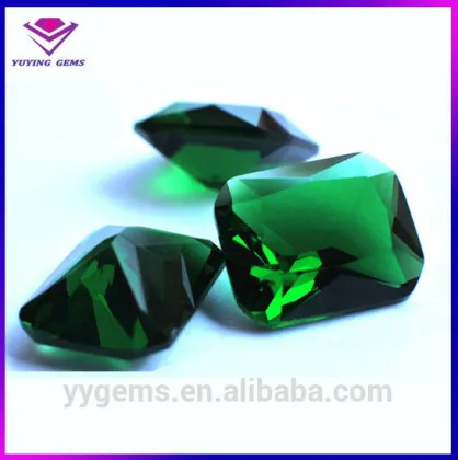 Green Loose Decorative Gem Pendant 10*14mm Octangle Cut Glass