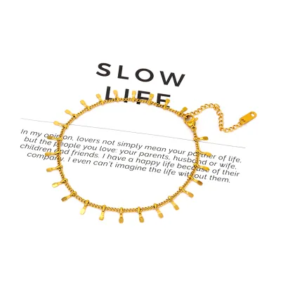 18K Gold-Plated Waterproof Women's Fashion Anklet - Never Fade Stainless Steel Party Anklet