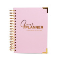 China A5 Spiral Binding Pink Undated Daily Goal Planner Factory