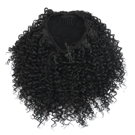 Afro Kinky Curly Ponytail African American Short Wrap Synthetic Drawstring Puff Pony Tail Clip In Hair Extensions
