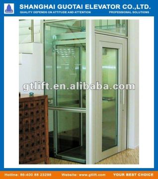 Hydraulic glass home elevator