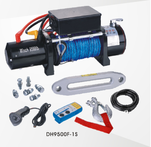 Tali sintetis 9500lb 4 X 4 Offroad Winch dengan nirkabel kontrol