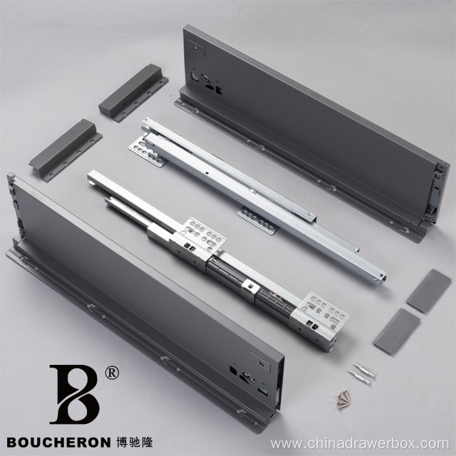 hardware soft closing slim tandom box for kitchen