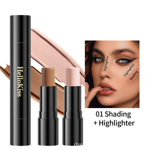 Charm Beauty: Dual-Head Highlighter and Contour Stick for Shimmering Make-up