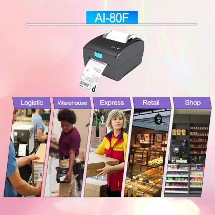 AIXW Desktop 80mm Thermal Label Printer - Barcode Sticker Label Printer