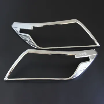 ABS Chrome Front Headlight Cover Trims for Nissan Navara NP300 2014-2015