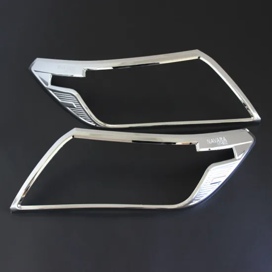 ABS Chrome Front Headlight Cover Trims for Nissan Navara NP300 2014-2015