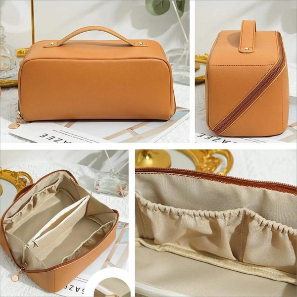 PU Cosmetic Bag with Multiple Compartments