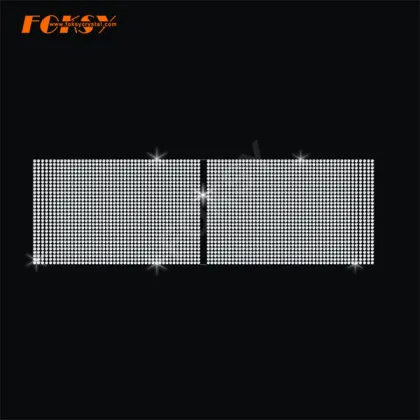 Dispersed Tailless Cheer Bow Iron on Rhinestone Design