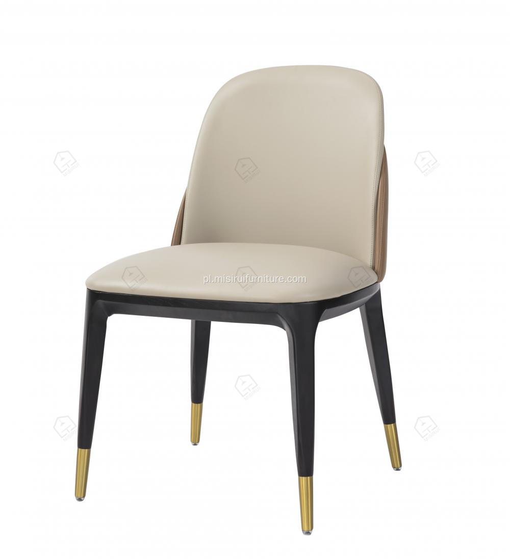 Włoskie lekkie luksusowe krzesła do jadalni sztucznej skóry