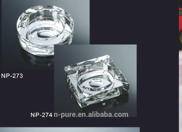 clear crystal glass ashtray