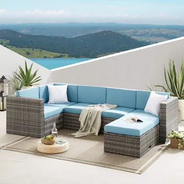Sailing Rattan Wicker Modular Corner Patio Sofa Set