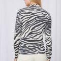 Damen Mode Zebra bedruckte Langarm-T-Shirts