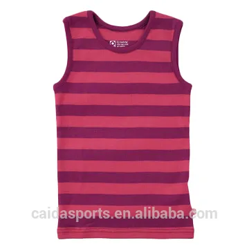 2015 red linear design boy sleeveless t-shirt vest