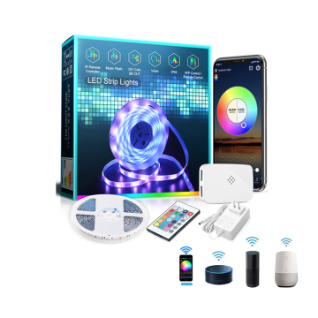 DC12V Waterproof RGB Addressable WiFi Smart LED Light Strip for Alexa and Google Assistant