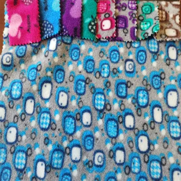 100% Polyester Blue Circle Printed Polar Fleece