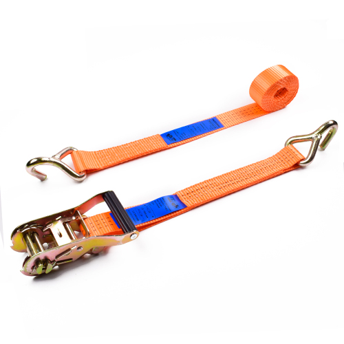 1.5 &quot;3T 38mm Plastik Ratchet Buckle Mobil Ban Belt Tie Down Straps Dengan 1,5 Inch Single J Hooks