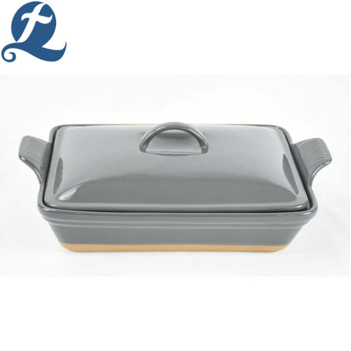 promotional ceramic handle non stick bakeware with lid