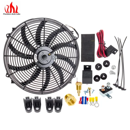 16" Inch Electric Radiator Cooling Fan High CFM Thermostat Relay Switch Kit 12V