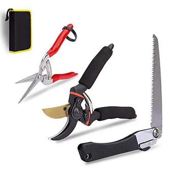 Professional Stainless Steel Garden Hand Pruners, Folding Saw Tool Set with Store Bag - High-Quality Garden Scissors for Maintenance and Care