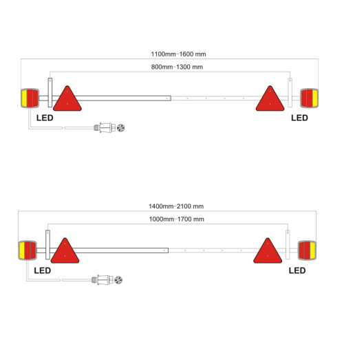 Galvanized steel extendable led trailer lamp board