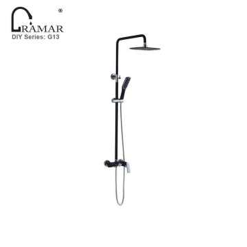 Fashionable Black White Chrome Brass Massage Body Jet Bathroom Shower System