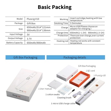 Japan Hottset säljer Pluscig V10 elektronisk cigarettpinne